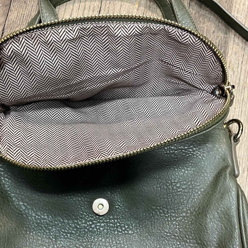 Olive Green Leather Crossbody Bag - Picture 3 of 6